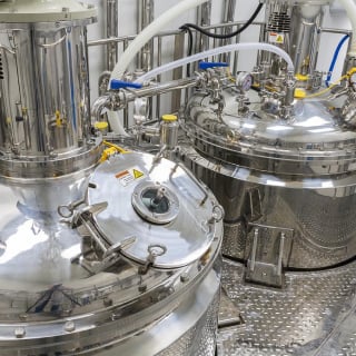 Closeup of fermentation reactors