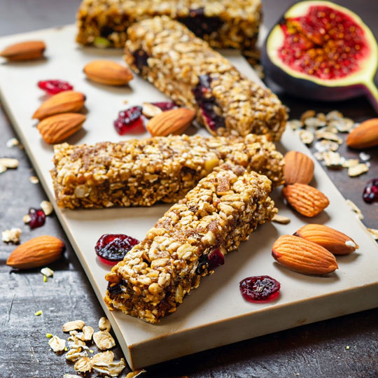 granola and fruit nut bar