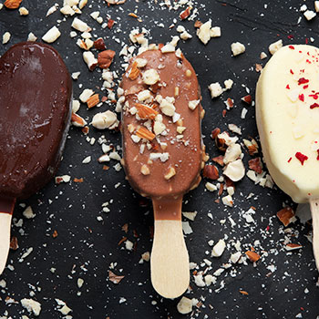 A group of ice cream popsicles