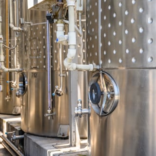 A row of fermentation reactors