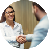 man and woman shaking hands