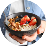 bowl of granola and fruit