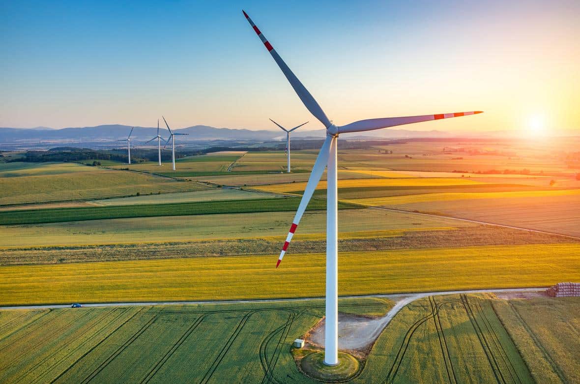 Sunset above the windmills AdobeStock 89389075 min